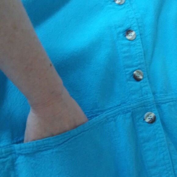 Vintage Drawstrings California 100% Cotton Boxy Button Up Blazer Pockets USA - Picture 12 of 12